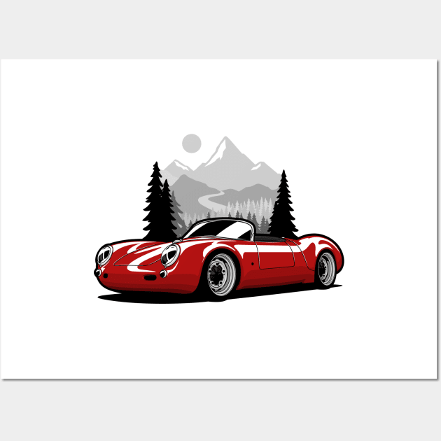 Red 550 Spyder Vintage Wall Art by KaroCars